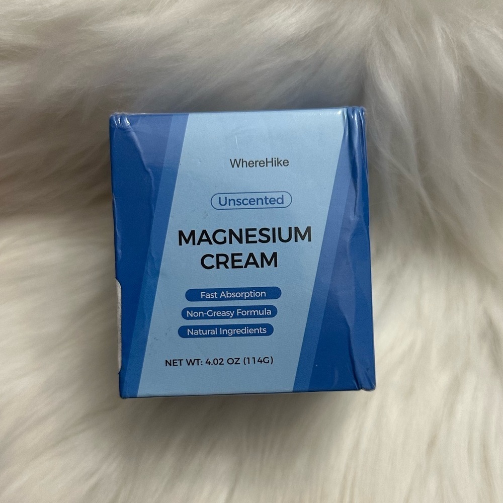 WhereHike Unscented Magnesium Cream 4.02oz‎ Fast Absorption Natural Ingredients